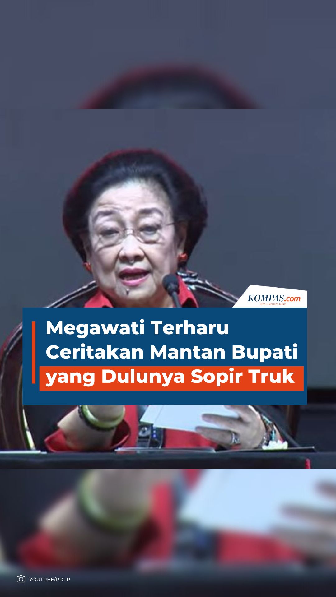 Ketua Umum PDI Perjuangan Megawati Soekarnoputri menangis ketika menceritakan sopir truk yang berhas