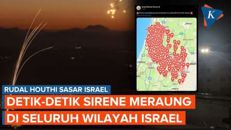 Detik-detik Sirene Meraung di Seluruh Israel Saat Rudal Houthi Diliuncurkan dari Yaman