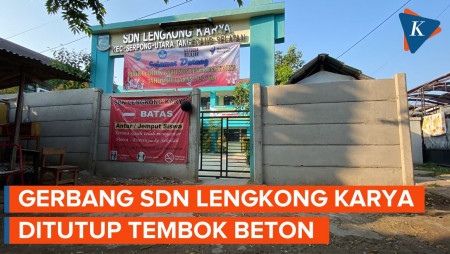 Kisruh Lahan, Gerbang SDN Lengkong Karya Tangsel Dihalang Tembok Beton