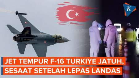 Jet Tempur F-16 Turkiye Jatuh, Puing-puing Berserakan di Jalan