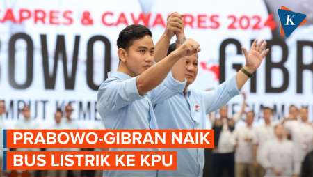 Jelang Pengambilan Nomor Urut Pilpres 2024, Prabowo-Gibran Bakal Naik Bus Listrik ke KPU