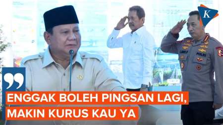 Momen Prabowo “Roasting” Trenggono Dan Kapolri: Enggak Boleh Pingsan Lagi, Makin Kurus Kau Ya