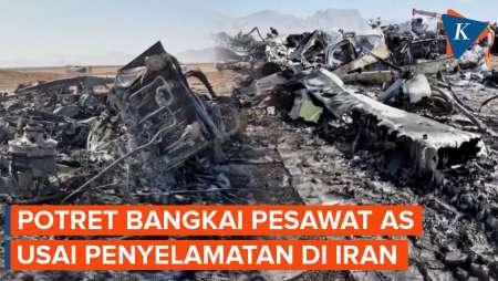 Penampakan Puing-puing Pesawat AS Yang Ditembak Jatuh Saat Penyelamatan Di Iran