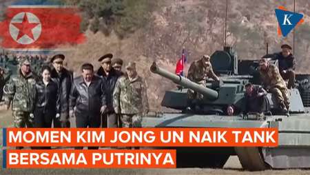 Penampakan Kim Jong Un Ajak Putrinya Naik Tank Saat Latihan Militer
