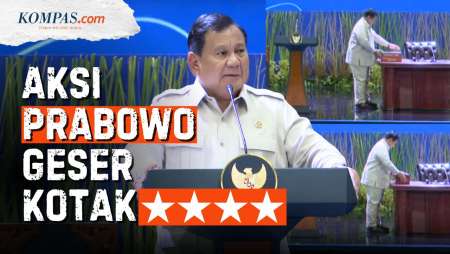 Detik-detik Aksi Prabowo Geser Kotak Berlogo Bintang 4, Ungkap Militeristik