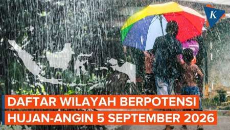 BMKG Peringatkan Potensi Hujan Lebat 5 September 2026, Ini Wilayahnya