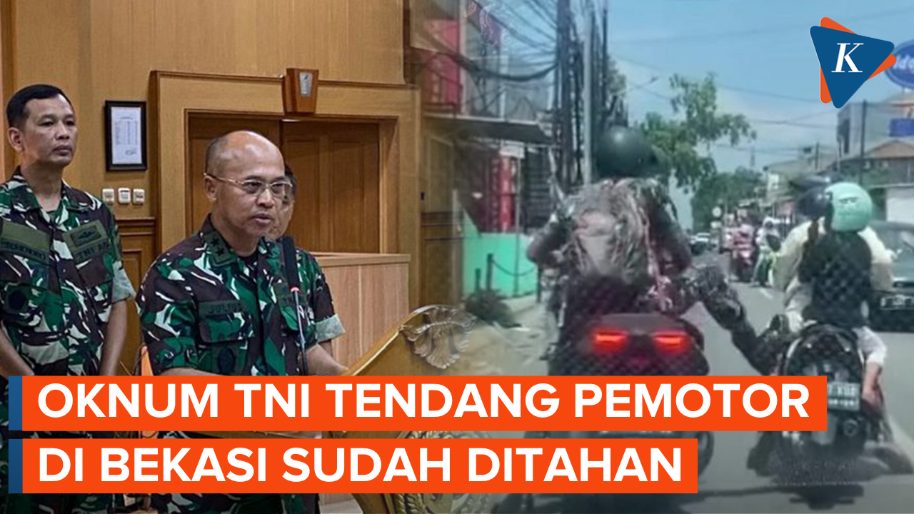 Oknum TNI yang Tendang Motor Ibu-ibu di Bekasi Sudah Ditahan