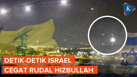 Penampakan Puluhan Rudal Hizbullah Dicegat Israel