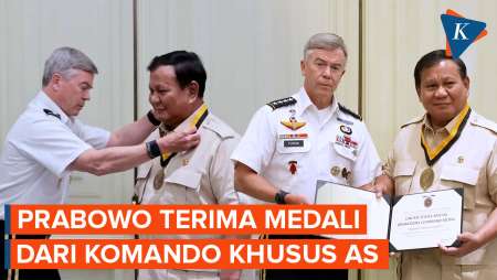 Momen Prabowo Terima Medali Kehormatan dari Komando Operasi Khusus AS