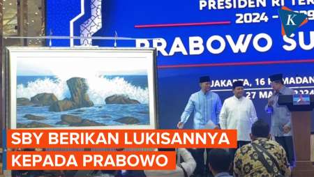 Momen SBY Hadiahkan Prabowo Lukisannya Berjudul 