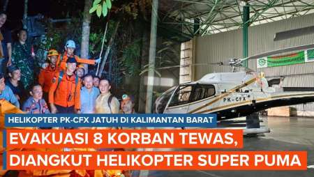 8 Korban Helikopter Jatuh Ditemukan, Dievakuasi Lewat Udara, Dibawa Ke Pontianak