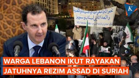 Momen Warga Beirut Lebanon Ikut Rayakan Tumbangnya Rezim Assad di Suriah