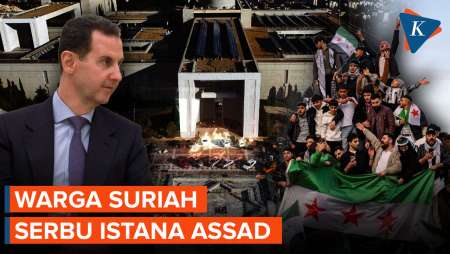 Momen Warga Suriah Serbu Istana Assad di Damaskus