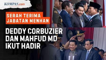 Hormat Deddy ke Menhan Baru, Mahfud MD Hadiri Sertijab Prabowo ke Sjafrie