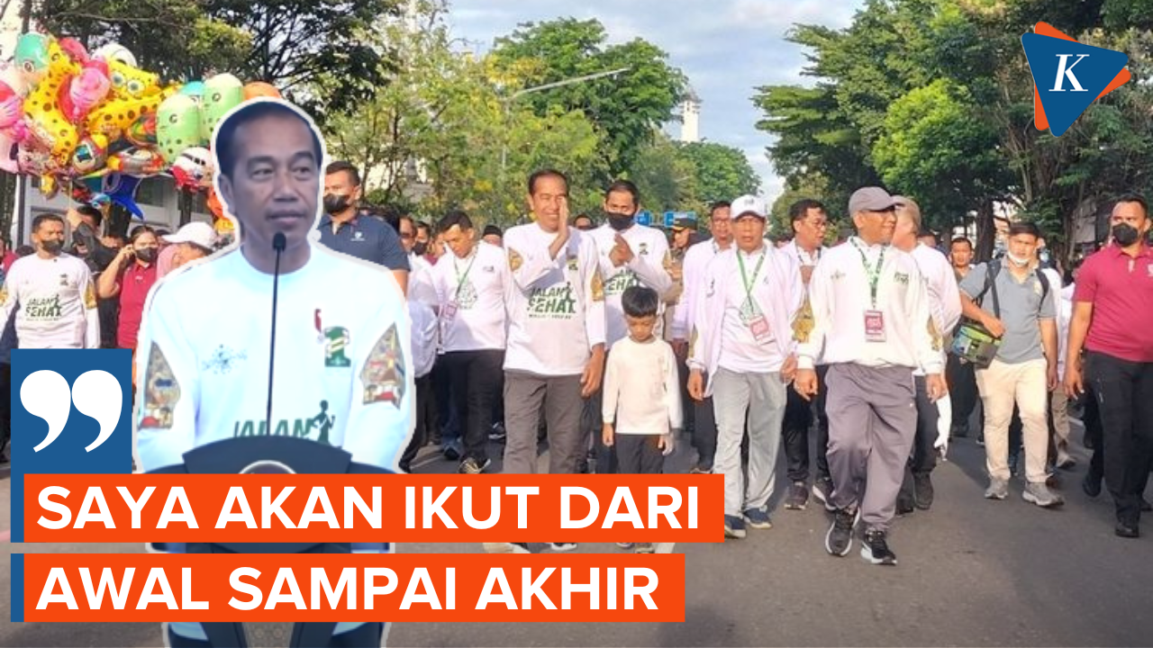 Momen Jokowi dan Ribuan Warga Solo Ikut Jalan Sehat NU