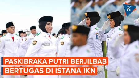 Paskibraka Putri Berjilbab Tampil dalam Upacara di IKN 