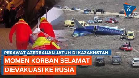 Momen Korban Selamat Kecelakaan Pesawat Azerbaijan Dibawa ke Rusia