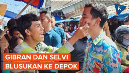 Gibran Dicubit Pedagang Saat Blusukan ke Pasar Kenari Depok