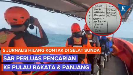 SAR Perluas Pencarian 5 Jurnalis Hilang di Selat Sunda, Sisir Pulau Rakata dan Panjang