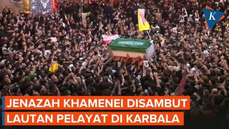 Penampakan Peti Jenazah Ali Khamenei Singgah Di Makam Imam Hussein Karbala