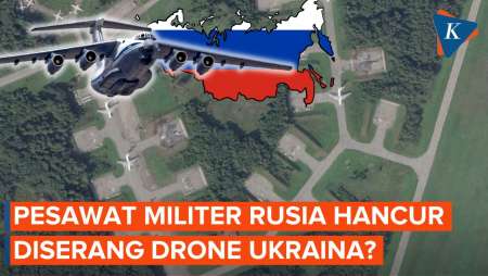 Citra Satelit Tampilkan Kehancuran 2 Pesawat Militer Rusia akibat Drone Ukraina