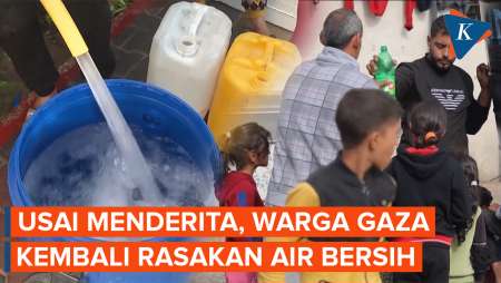 Akhirnya Bisa Rasakan Air Bersih Lagi di Tengah Gempuran Israel, Warga Gaza: Rasanya “seperti Gula”