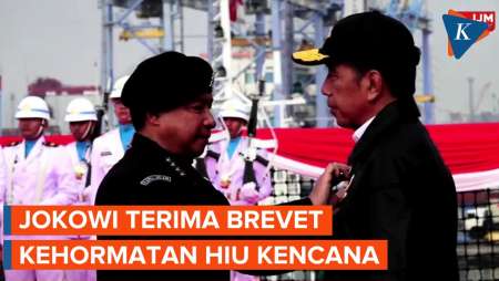 Momen Presiden Jokowi Terima Brevet Kehormatan Hiu Kencana