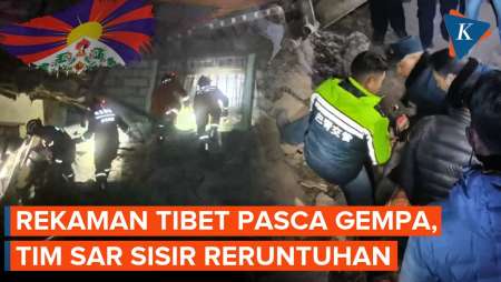 Penampakan Tibet Pasca Gempa M 7,0: Ratusan Rumah Kolaps, Tim SAR Sisir Reruntuhan