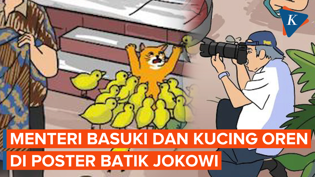 Jokowi Unggah Poster soal Batik, ada Menteri Basuki Motret dan Tak Lupa Kucing Oren