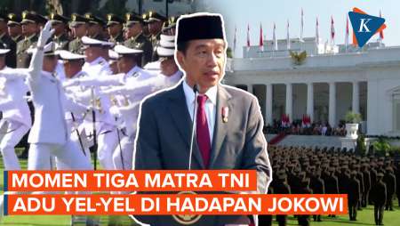Membahana di Istana! Tiga Matra TNI Adu Yel-yel Bikin Jokowi Terpukau