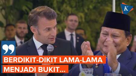 Beri Sambutan di Gala Dinner, Macron: Dikit-dikit Lama-lama Menjadi Bukit
