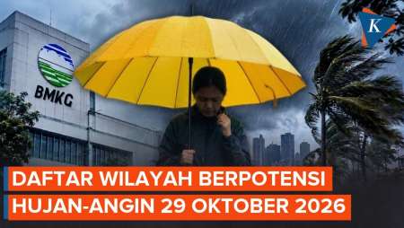 BMKG Peringatkan Hujan Sangat Lebat Hari Ini 29 Oktober 2026, di Mana Saja?