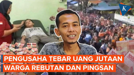 Pengusaha Batik Sebar 35 Juta Rupiah dari Atap, Warga Rebutan dan Pingsan