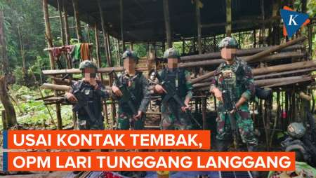 TNI Sergap Markas OPM, Musuh Lari Tunggang Langgang