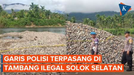 Garis Polisi Terpasang di Lokasi Tambang Ilegal Solok Selatan