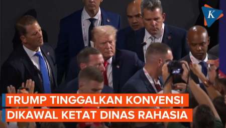 Momen Trump Tinggalkan Konvensi Partai Republik Dikawal Ketat Dinas Rahasia