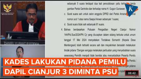 MK Perintahkan KPU Lakukan Pemungutan dan Penghitungan Surat Suara Ulang 5 TPS di Dapil Cianjur 3