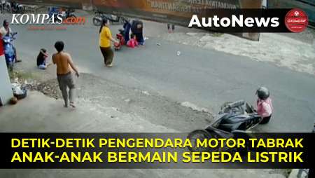 Terulang Lagi, Anak Kecil Bawa Sepeda Listrik Bonceng 3 Ditabrak Motor