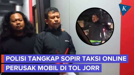 Detik-detik Sopir Taksi Online Rusak Mobil di Tol JORR, Emosi Tak Diberi Jalan