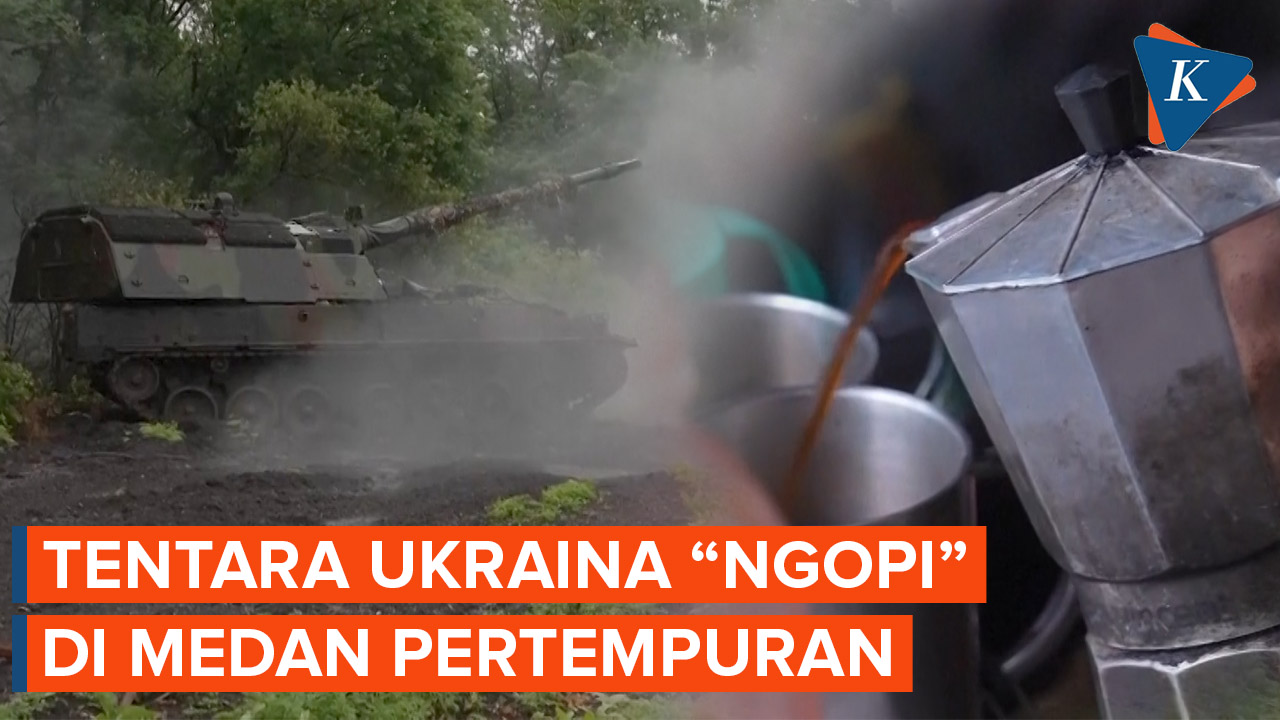 Santai, Tentara Ukraina Seduh Kopi di Medan Pertempuran Bakhmut