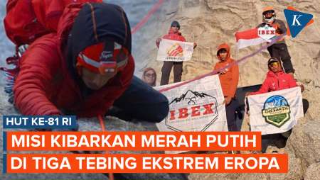HUT Ke-81 RI, Tim IBEX Kibarkan Merah Putih Di Tiga Tebing Maut Eropa