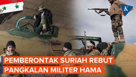 Pemberontak Suriah Kuasai Pangkalan Militer Hama, Senyum Merekah Saat Naiki Jet Tempur