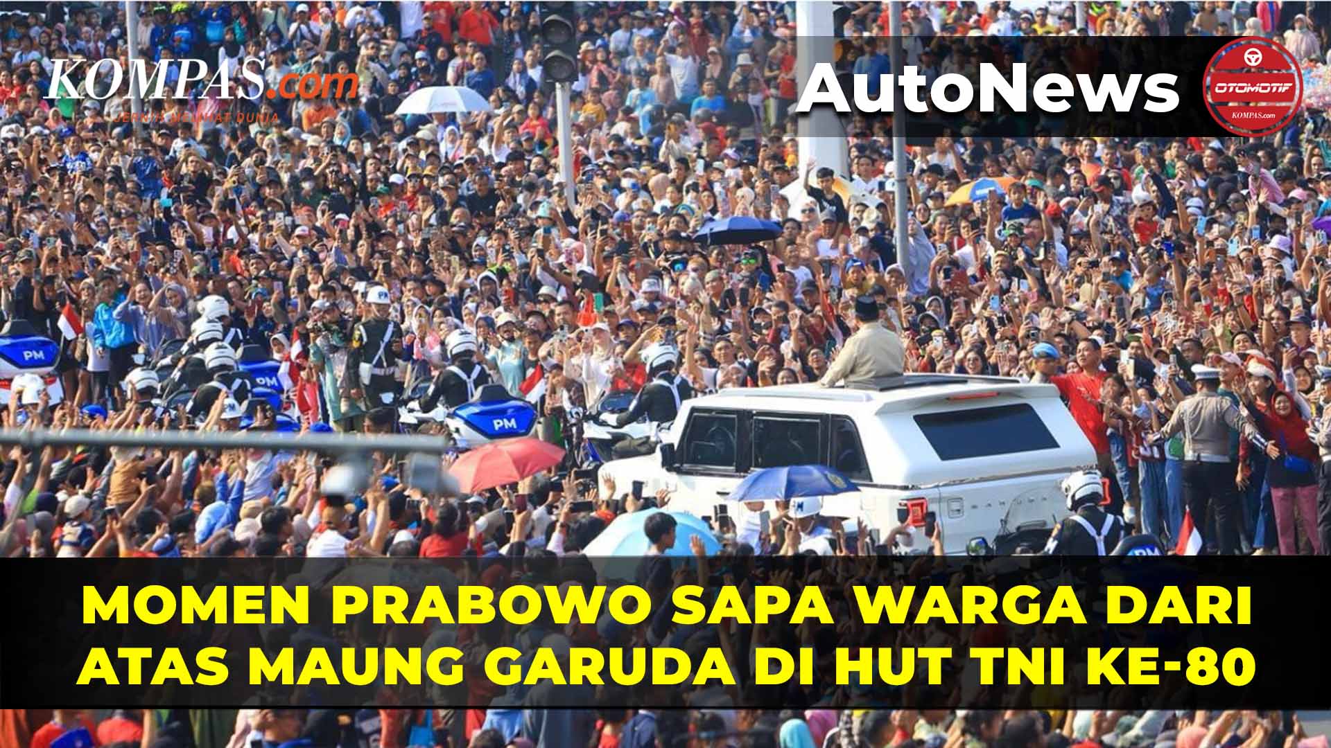 <span>Prabowo Sapa Warga dari Atas Maung Garuda di HUT ke-80 TNI