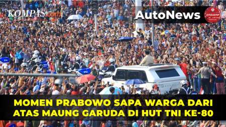 Prabowo Sapa Warga Dari Atas Maung Garuda Di HUT Ke-80 TNI