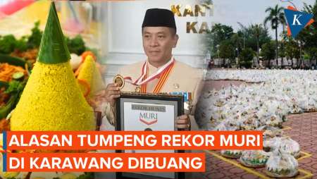 Tumpeng Pemecah Rekor MURI Karawang Dibuang, Disebut Tak Layak Makan