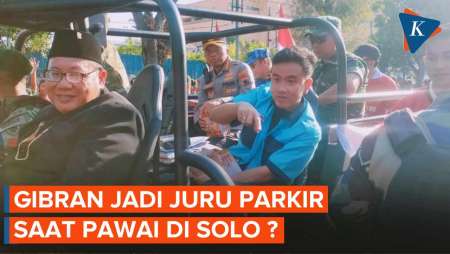 Saat Gibran Pilih Pakai Kostum Juru Parkir dalam Pawai di Solo...