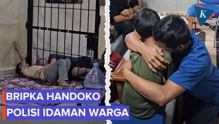 Aksi Bripka Handoko Izinkan Tahanan Memeluk Anak