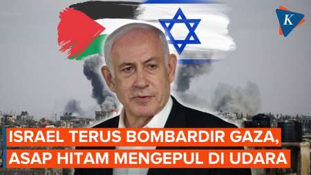 Detik-detik Dentuman Diiringi Asap Mengepul di Udara Saat Israel Bombardir Gaza