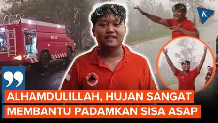 Palangka Raya Diguyur Hujan Singkat, Relawan Karhutla Joget Luapkan Rasa Syukur