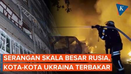 Penampakan Kota-kota Ukraina Terbakar Usai Serangan Udara Besar-besaran Rusia
